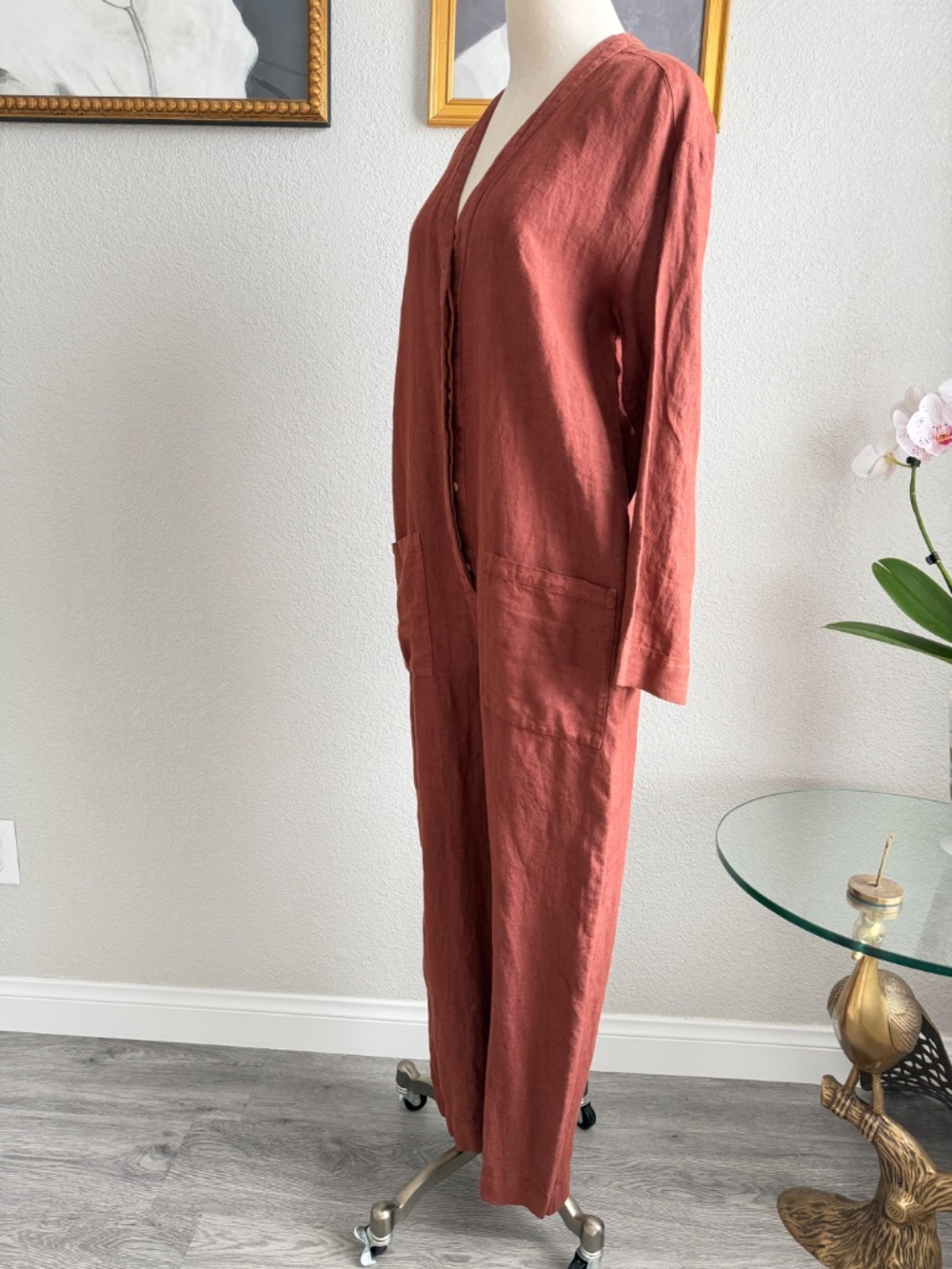 Zara Linen Jumpsuit. - Picture 4 of 10